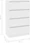 vidaXL - Dressoir - 60x35x98,5 - cm - bewerkt - hout - wit