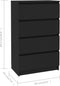 vidaXL - Dressoir - 60x35x98,5 - cm - bewerkt - hout - zwart
