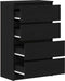 vidaXL - Dressoir - 60x35x98,5 - cm - spaanplaat - zwart - eikenkleurig