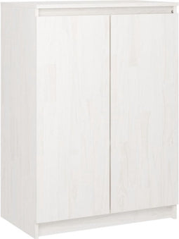 vidaXL - Dressoir - 60x36x84 - cm - massief - grenenhout - wit