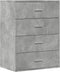 vidaXL - Dressoir - 60x39x80 - cm - bewerkt - hout - betongrijs