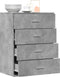 vidaXL - Dressoir - 60x39x80 - cm - bewerkt - hout - betongrijs
