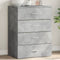 vidaXL - Dressoir - 60x39x80 - cm - bewerkt - hout - betongrijs