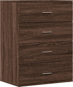 vidaXL - Dressoir - 60x39x80 - cm - bewerkt - hout - bruin - eikenkleurig