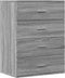 vidaXL - Dressoir - 60x39x80 - cm - bewerkt - hout - grijs - sonoma