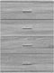 vidaXL - Dressoir - 60x39x80 - cm - bewerkt - hout - grijs - sonoma