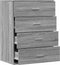 vidaXL - Dressoir - 60x39x80 - cm - bewerkt - hout - grijs - sonoma