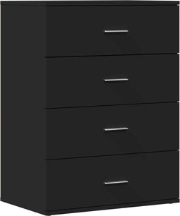 vidaXL - Dressoir - 60x39x80 - cm - bewerkt - hout - zwart