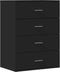 vidaXL - Dressoir - 60x39x80 - cm - bewerkt - hout - zwart