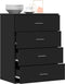 vidaXL - Dressoir - 60x39x80 - cm - bewerkt - hout - zwart