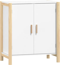 vidaXL - Dressoir - 62x38x70 - cm - bewerkt - hout - wit
