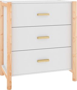 vidaXL - Dressoir - 62x38x70 - cm - bewerkt - hout - wit