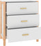 vidaXL - Dressoir - 62x38x70 - cm - bewerkt - hout - wit