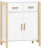 vidaXL - Dressoir - 62x38x75 - cm - bewerkt - hout - wit