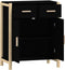 vidaXL - Dressoir - 62x38x75 - cm - bewerkt - hout - zwart