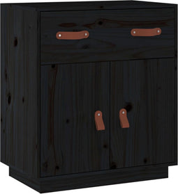 vidaXL - Dressoir - 65,5x40x75 - cm - massief - grenenhout - zwart