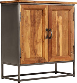 vidaXL - Dressoir - 65x30x70 - cm - gerecycled - teakhout - en - staal