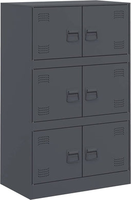 vidaXL - Dressoir - 67x39x107 - cm - staal - antracietkleurig