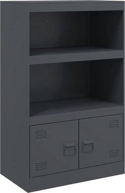 vidaXL - Dressoir - 67x39x107 - cm - staal - antracietkleurig