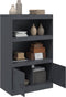 vidaXL - Dressoir - 67x39x107 - cm - staal - antracietkleurig