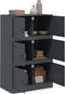 vidaXL - Dressoir - 67x39x107 - cm - staal - antracietkleurig
