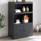 vidaXL - Dressoir - 67x39x107 - cm - staal - antracietkleurig