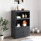 vidaXL - Dressoir - 67x39x107 - cm - staal - antracietkleurig