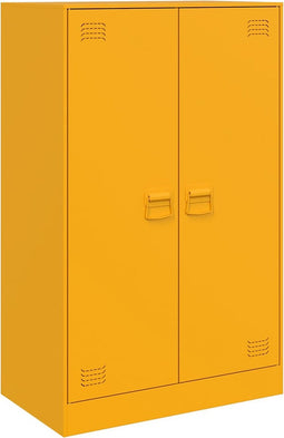 vidaXL - Dressoir - 67x39x107 - cm - staal - mosterdgeel