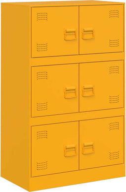 vidaXL - Dressoir - 67x39x107 - cm - staal - mosterdgeel