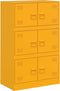 vidaXL - Dressoir - 67x39x107 - cm - staal - mosterdgeel
