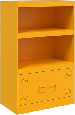vidaXL - Dressoir - 67x39x107 - cm - staal - mosterdgeel