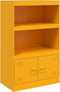 vidaXL - Dressoir - 67x39x107 - cm - staal - mosterdgeel