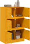 vidaXL - Dressoir - 67x39x107 - cm - staal - mosterdgeel
