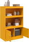vidaXL - Dressoir - 67x39x107 - cm - staal - mosterdgeel