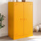 vidaXL - Dressoir - 67x39x107 - cm - staal - mosterdgeel