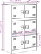 vidaXL - Dressoir - 67x39x107 - cm - staal - mosterdgeel