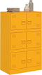 vidaXL - Dressoir - 67x39x107 - cm - staal - mosterdgeel