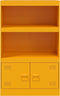 vidaXL - Dressoir - 67x39x107 - cm - staal - mosterdgeel
