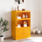 vidaXL - Dressoir - 67x39x107 - cm - staal - mosterdgeel