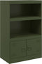 vidaXL - Dressoir - 67x39x107 - cm - staal - olijfgroen