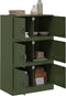 vidaXL - Dressoir - 67x39x107 - cm - staal - olijfgroen