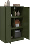 vidaXL - Dressoir - 67x39x107 - cm - staal - olijfgroen