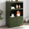 vidaXL - Dressoir - 67x39x107 - cm - staal - olijfgroen