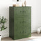 vidaXL - Dressoir - 67x39x107 - cm - staal - olijfgroen