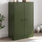 vidaXL - Dressoir - 67x39x107 - cm - staal - olijfgroen