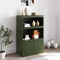 vidaXL - Dressoir - 67x39x107 - cm - staal - olijfgroen