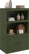 vidaXL - Dressoir - 67x39x107 - cm - staal - olijfgroen