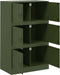 vidaXL - Dressoir - 67x39x107 - cm - staal - olijfgroen