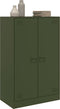vidaXL - Dressoir - 67x39x107 - cm - staal - olijfgroen