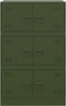 vidaXL - Dressoir - 67x39x107 - cm - staal - olijfgroen